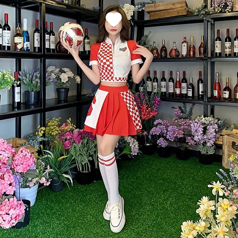 世界杯啦啦队服装女成人足球宝贝制服套装啦啦操舞蹈服女团演出服