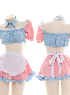 二次元情趣制服套装女仆装性感露脐睡裙家居服睡衣女佣套装T0133