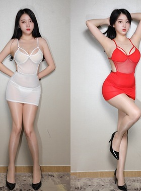 性感透明冰丝迷你小短裙夜店公主网红紧身裙美胸美背齐臀裙221002