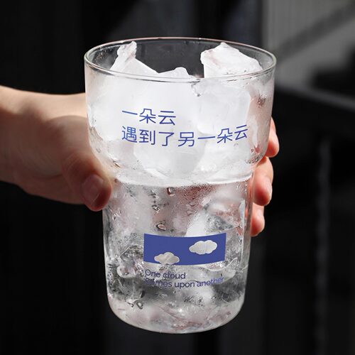 PFY一朵云原创玻璃杯清透水杯