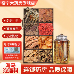 海马泡酒枸杞人参中药材饮片公母配对一公一母泡酒中药材三斑