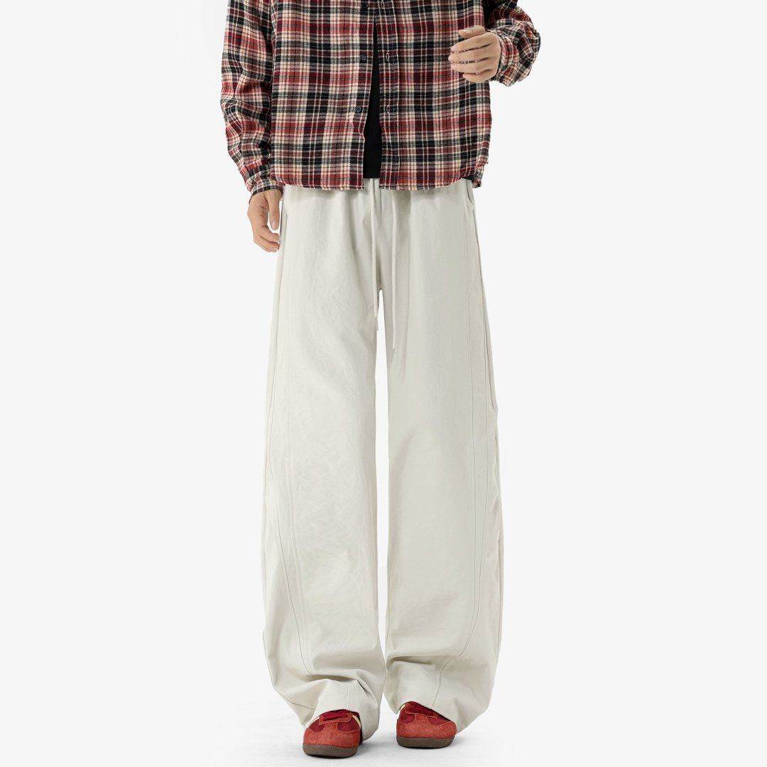 CYDCLUB 抽绳弯刀阔腿裤2026春季美式解构高街宽松直筒裤,男装,卫裤,淘宝优惠券,粉丝福利购,淘宝优惠卷