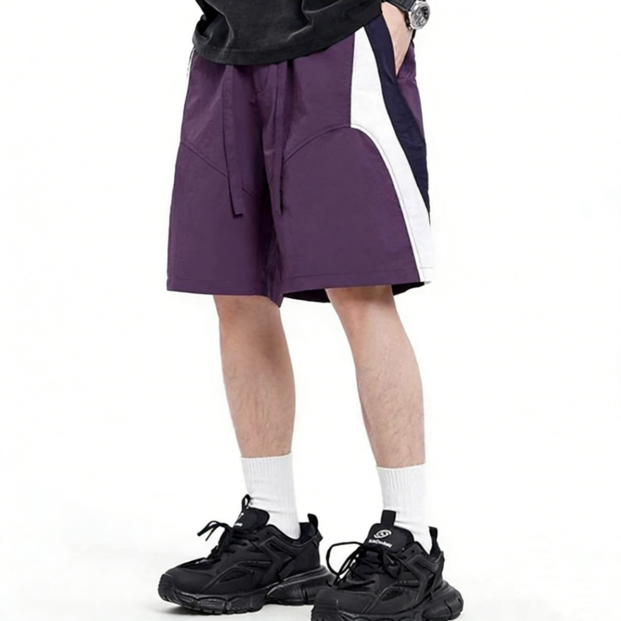 CYDCLUB 撞色拼接速干五分裤夏季户外沙滩宽松休闲运动短裤,男装,短裤,淘宝优惠券,粉丝福利购,淘宝优惠卷