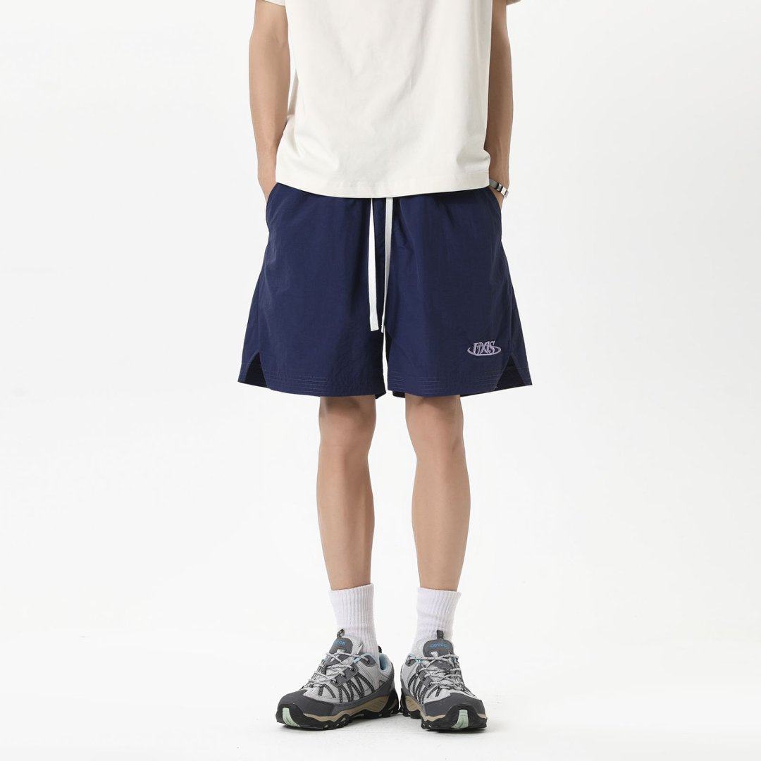 潮牌字母刺绣速干短裤夏季美式男款宽松休闲五分中裤沙滩运动裤,男装,短裤,淘宝优惠券,粉丝福利购,淘宝优惠卷