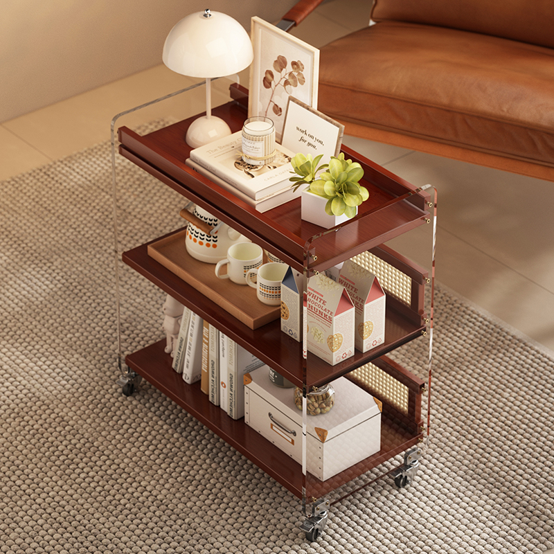 移动边几小推车带轮客厅沙发茶几茶台家用卧室床头柜子零食收纳架