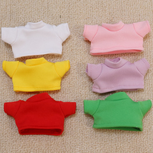 彩色T恤14cm掌门狗衣服棉花娃娃玩偶配饰针织衫 上衣玫玫挂件娃衣