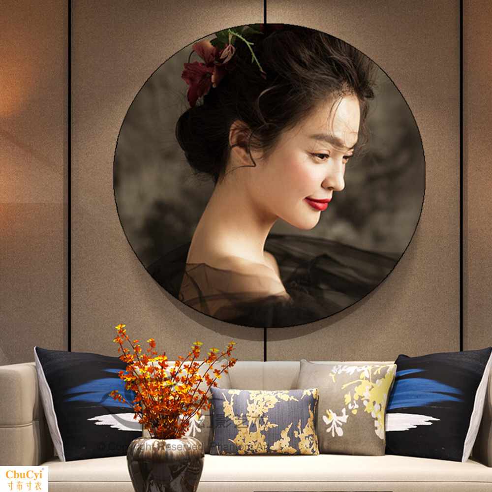 欧式简约 实木圆形相框 北欧风家居挂墙水晶相框定制放大36寸|ruв категории Домашний быт, рамка/рамка - от Buy2taobao.com для оказания профессиональной услуги покупки агента Taobao