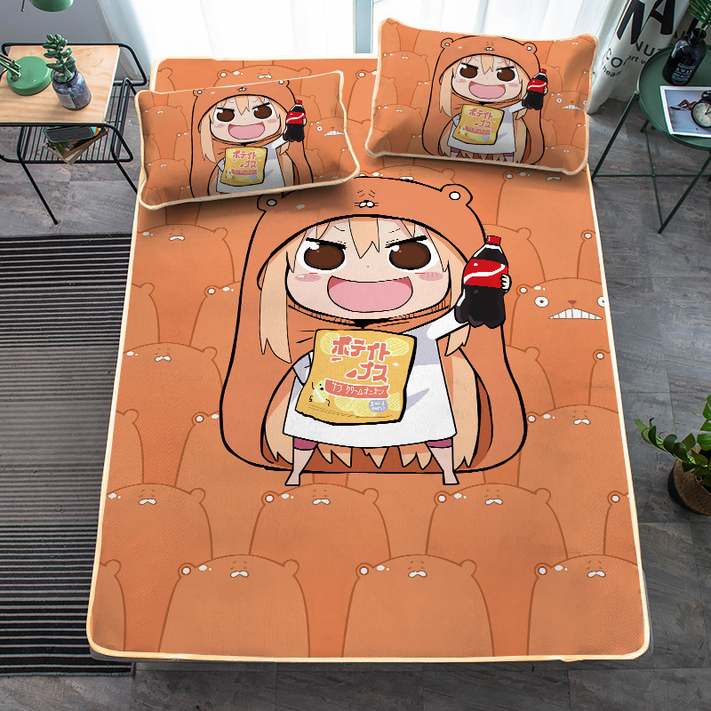 干物妹可爱冰丝席三件套卡通小埋女生寝室夏季凉感宿舍凉席单人床