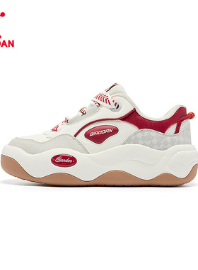 商场同款乔丹甜甜圈II2025冬新款红色女板鞋厚底面包鞋052251523