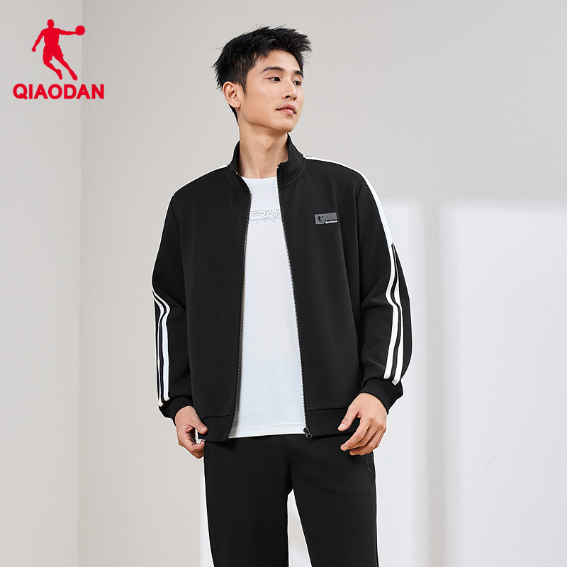 乔丹商场官方针织运动外套套装立领跑步服青少年冬季新款裤子男装