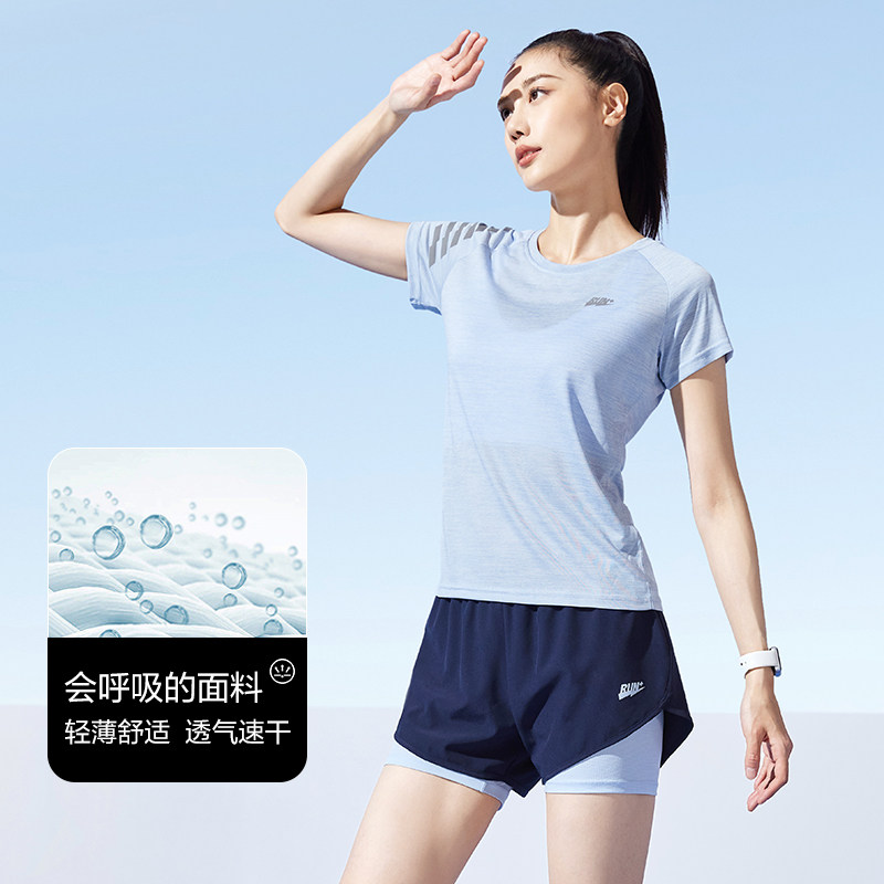 乔丹运动短袖T恤女士2026夏季新款轻薄透气速干衣健身短t跑步上衣