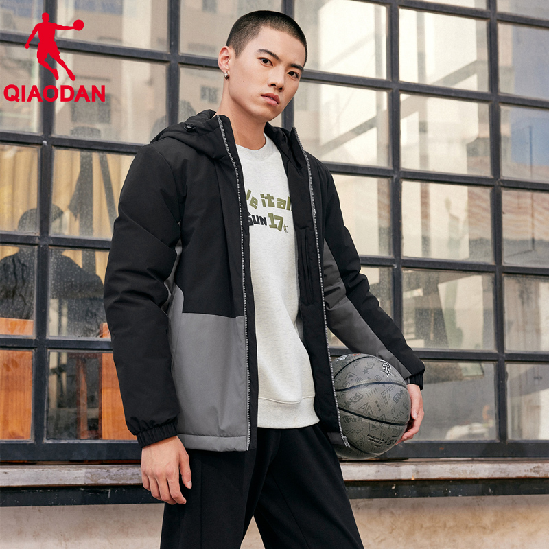 乔丹商场打折连帽羽绒服保暖轻薄