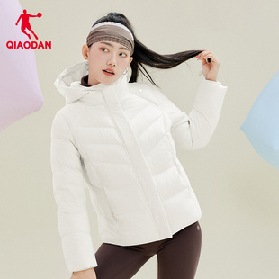 乔丹商场同款90绒鸭绒修身羽绒服冬季新款连帽官方QDEGM2254394B