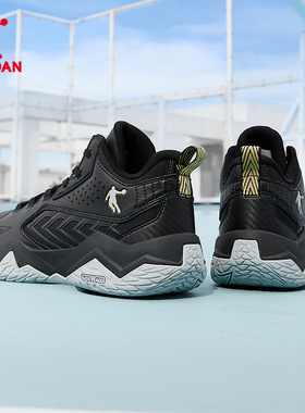 乔丹官方篮球鞋男实战黑色运动鞋2025冬季新款耐磨防滑青少年球鞋