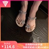 dicystudio slipper Exorcism fashion Versatile Rhinestone star Sets of toe Sandals Rome Sandy beach shoes