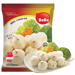 BoBo波波墨鱼丸花枝丸新加坡进口火锅丸子关东煮清真食材168g*3包