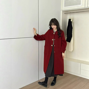 高端双面呢大衣女2025秋冬气质韩版宽松洋气长款高级感毛呢外套