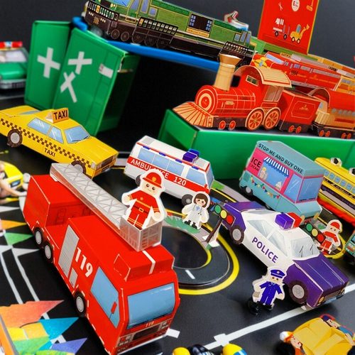 ENDU男孩小汽车手工折纸立体模型