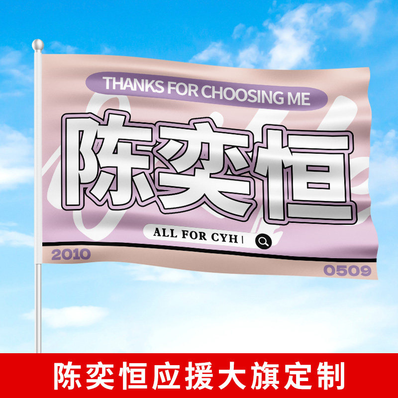 陈奕恒应援大旗定制TF家族四代练习生户外音乐节手持数据组旗帜定做演唱会粉丝见面后援团周边明星接机旗子图片