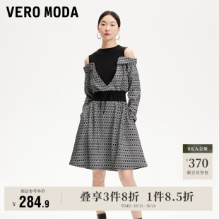 商场同款 新款 设计感假两件复古裙子 Moda奥莱连衣裙2025秋季 Vero