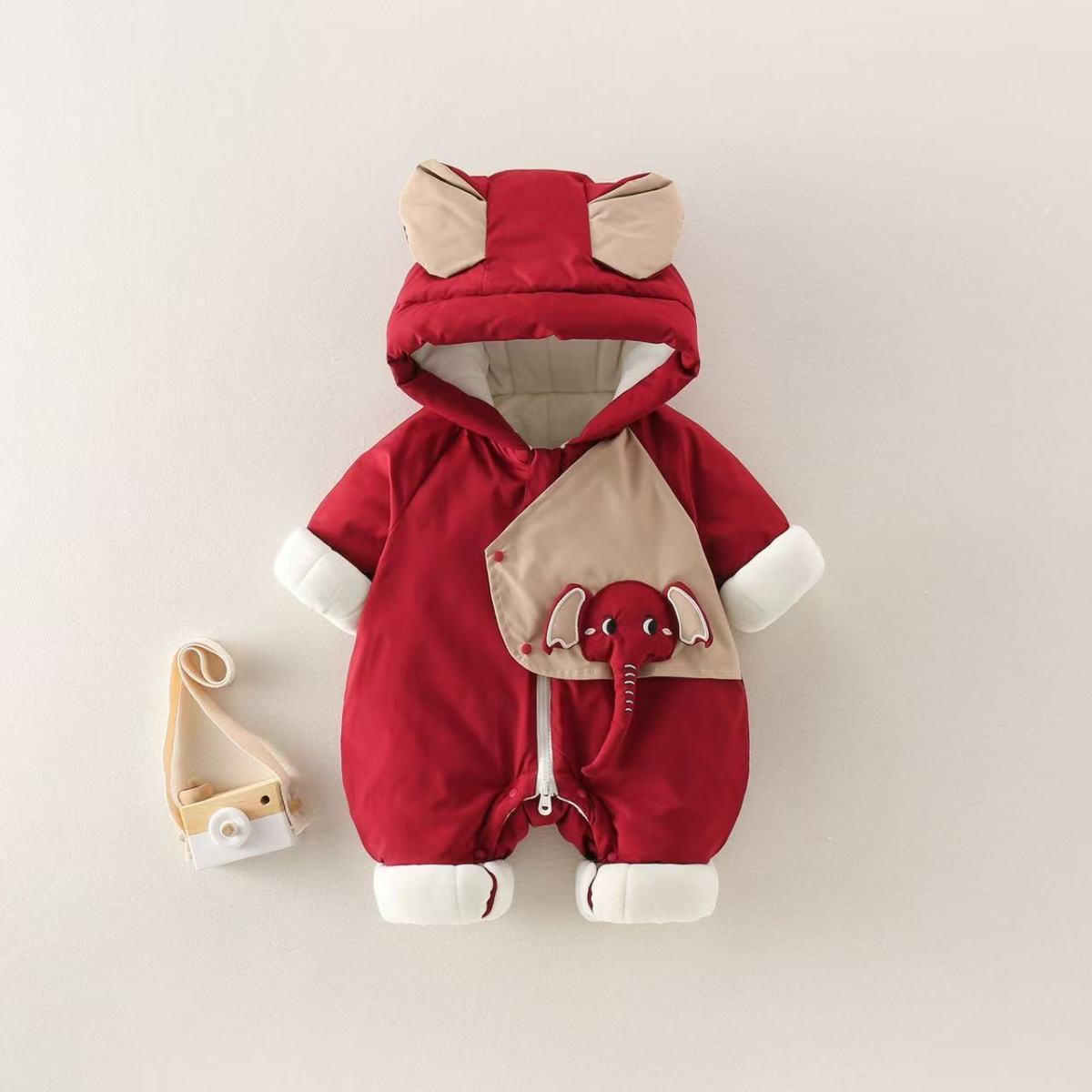 炫彩语童连帽拉链长爬