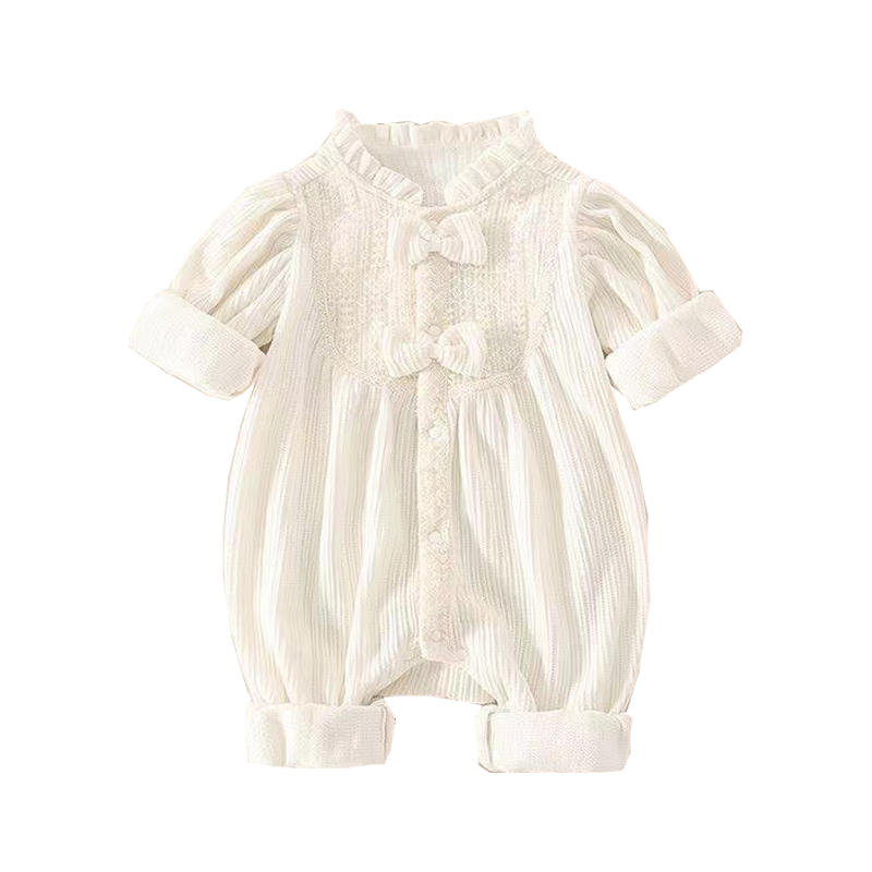 春装连体衣婴儿衣服女宝宝洋气长袖哈衣百天满月小公主连体春秋潮