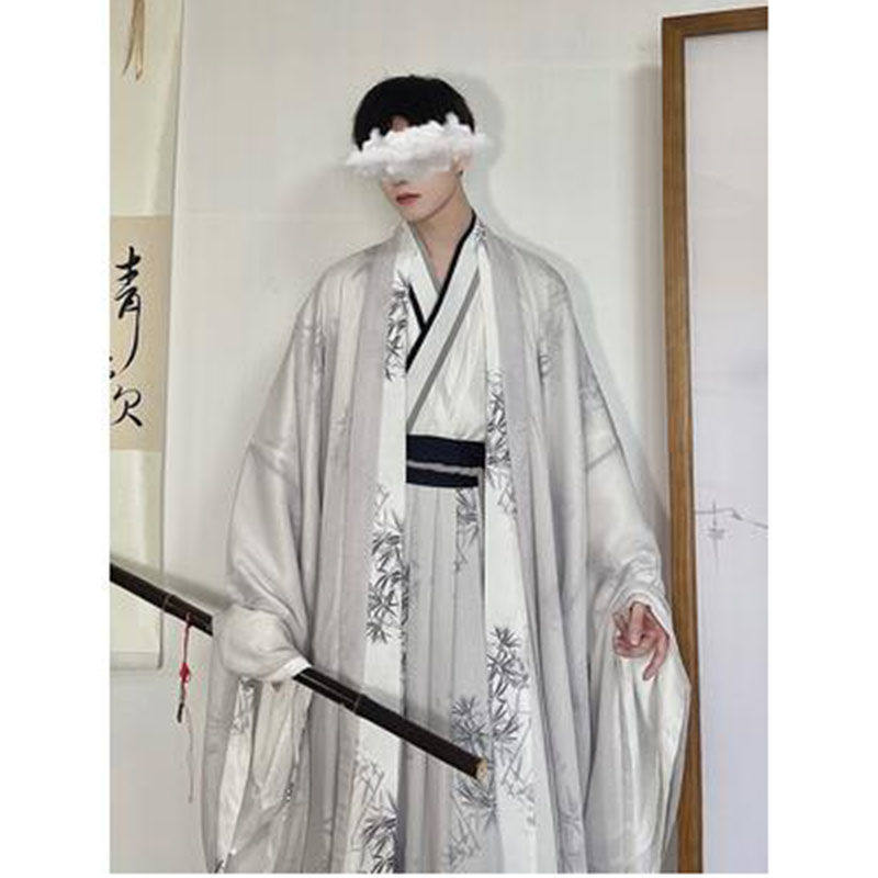 MENDU 고대 스타일 HANFU [PAINTED BAMBOO] 봄과 가을 같은 스타일 원래 송나라 인쇄 HANFU 정장
