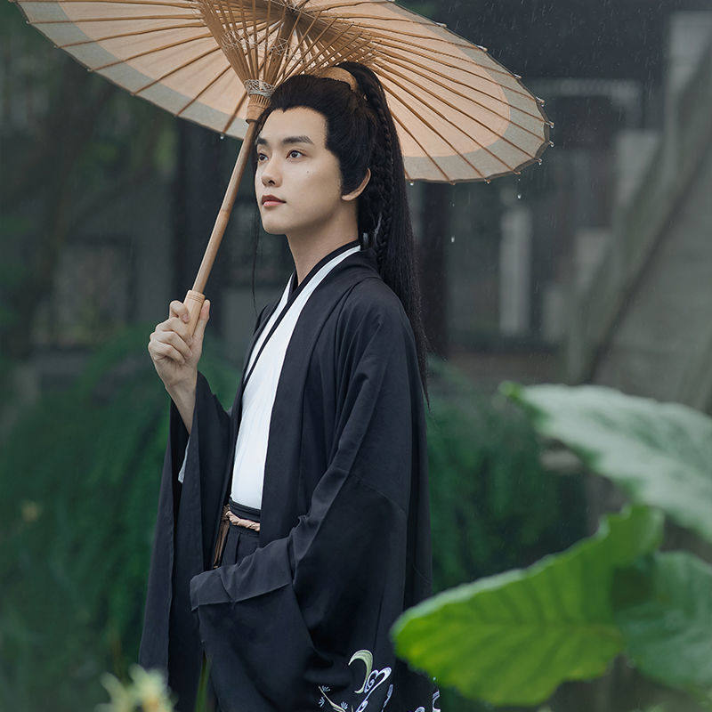 MIDU 봄 여름 오리지널 정통 HANFU 남성용 WEI JIN 스타일 블랙 스타일 HANFU 소년과 학생용 요정 고대 의상 남성용 HANFU