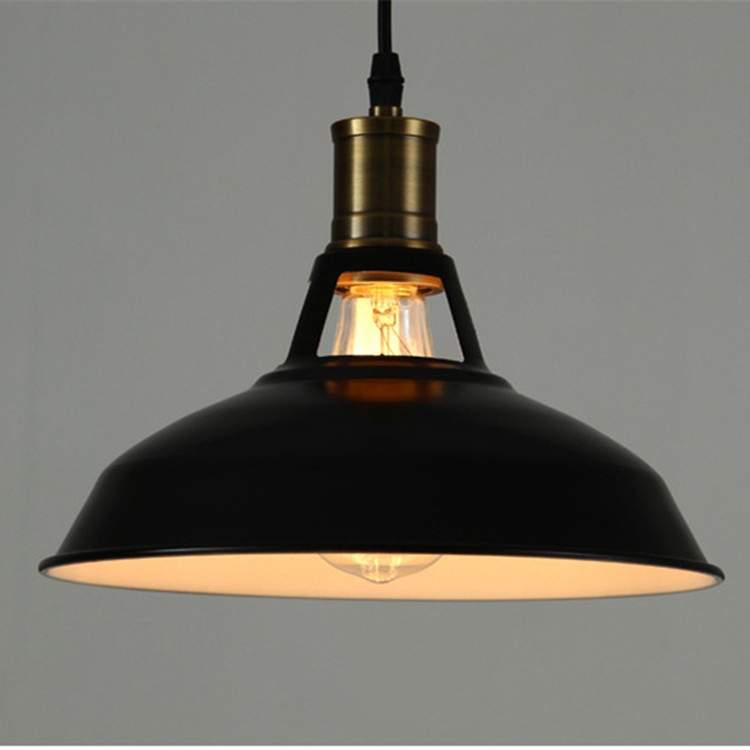 美式乡村复古工业风吊灯 餐厅吧台卧室书房铁艺锅盖单头灯具