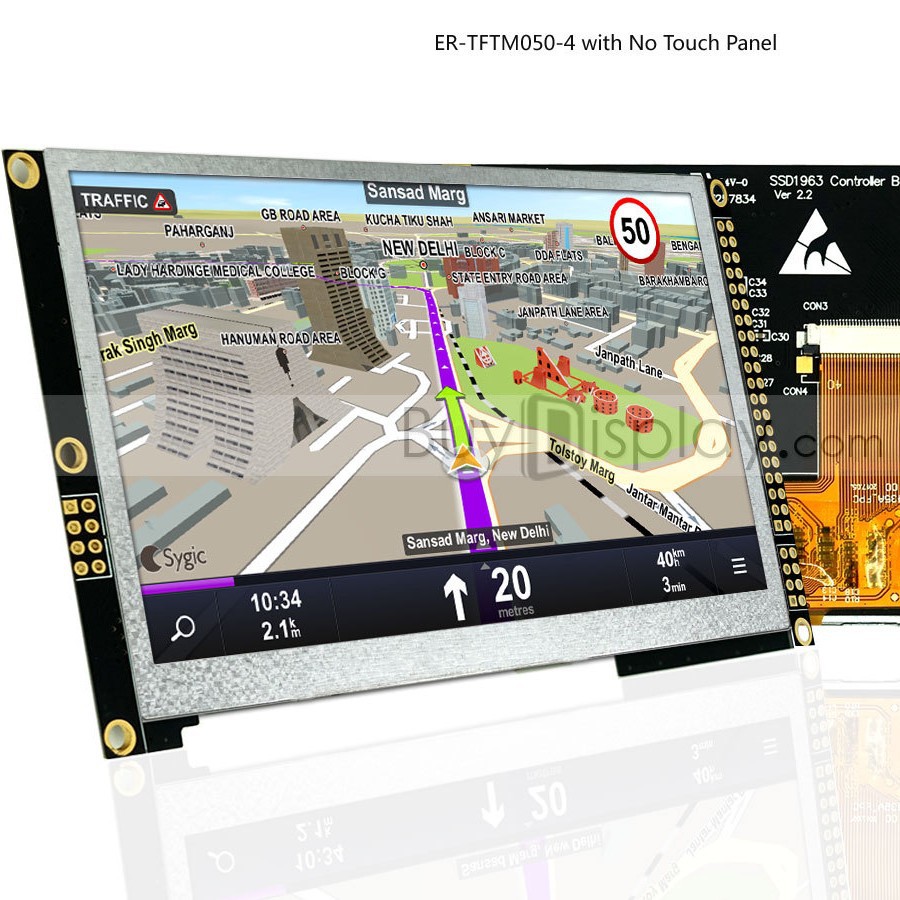 5寸彩色TFT液晶模块,插接式FPC,高敏度触摸屏,SSD1963控制器