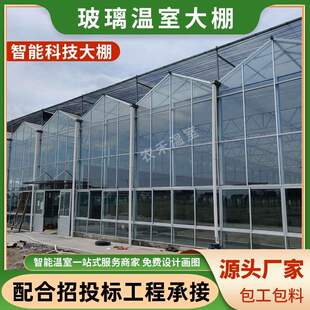 玻璃温室大棚 生态餐厅荷兰式连栋阳光板喷塑科研观光种植大棚