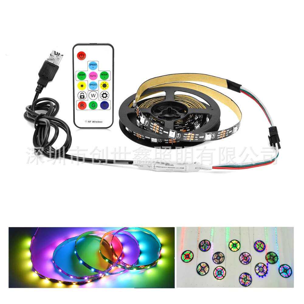5050USB灯带30灯 RF遥控TV电视 RGB幻彩背景墙 电脑灯