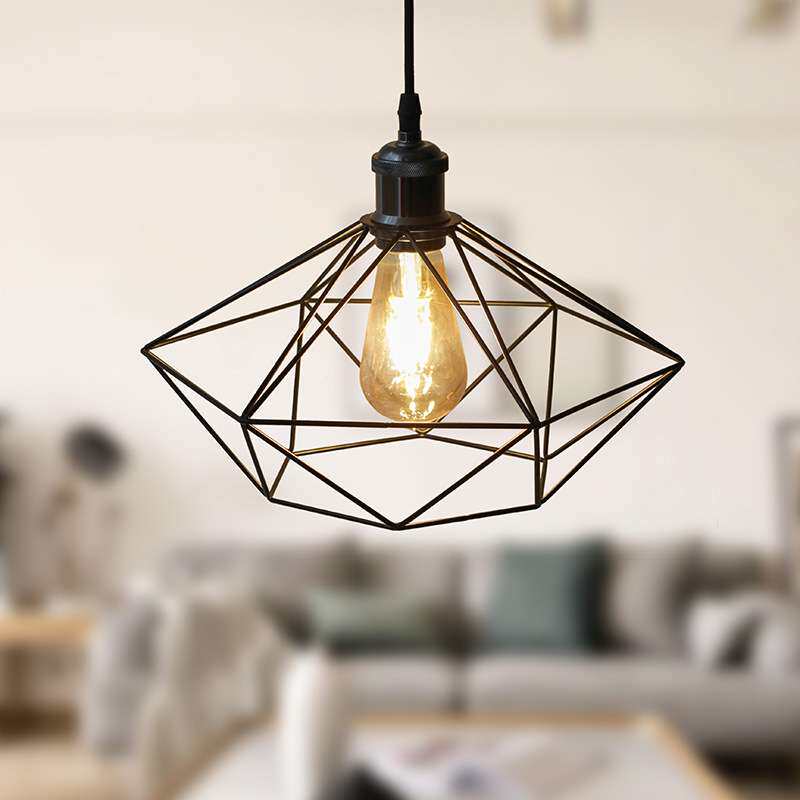 北欧复古工业风铁艺吊灯灯罩外壳创意个性灯具餐厅吧台过道灯钻