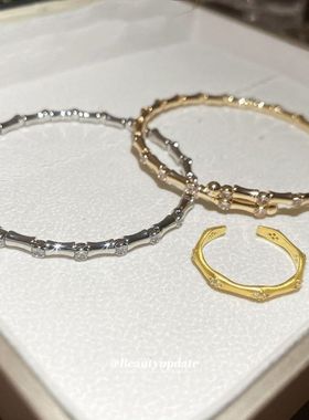 手镯女竹节气质时尚轻奢锆石跨境