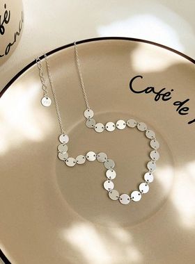 纯银锁骨新款百搭气质亮片2023