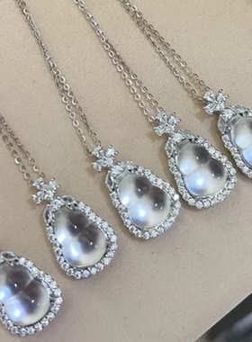 新中式天然项链锁骨福禄白冰玉