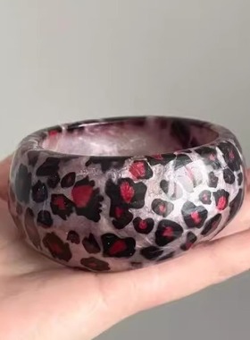 几何欧美蛇纹高级感豹纹手镯树脂