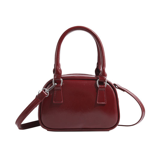 New Red Retro Underarm Bag Bowling Bag Shoulder Bag handbag