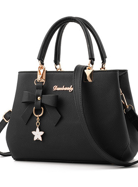 New women's leather bag with bow tie, handbag, shoulder bag