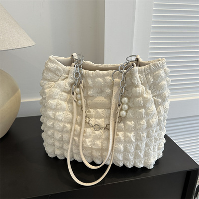 Western Female pleated one shoulder style armpit bag大容量包