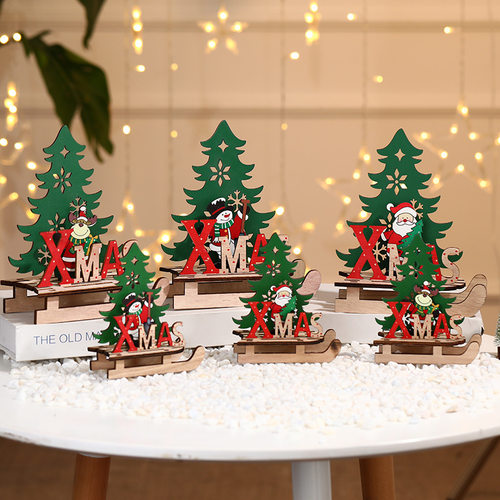 Christmas Decorations Christmas Cartoon Wooden Assembly