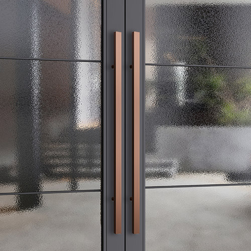 毕硕加厚不锈钢有无框金色玻璃门