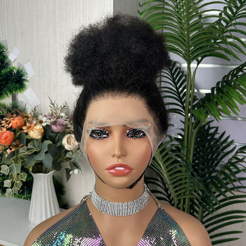 360丸子头假发 Full Lace Frontal Wig Straight Human Hair Wigs