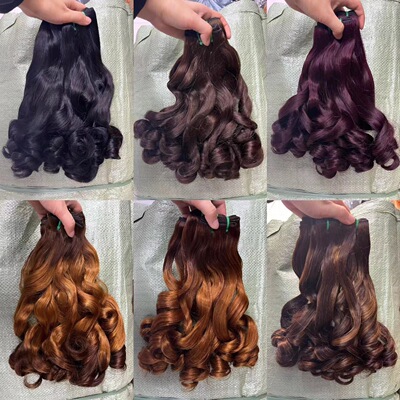 100%human hair sdd bouncy curly, pixie curly, Burmese curly