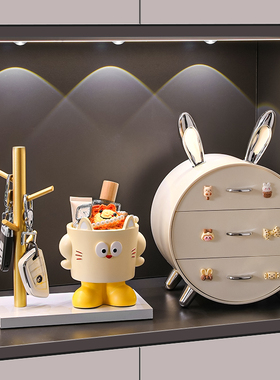 小怪兽钥匙收纳玄关摆件入户收纳盒客厅电视柜家居装饰品乔迁礼物