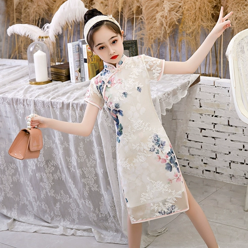 Летнее ретро ципао, детское платье, коллекция 2022, китайский стиль, в западном стиле, подходит для подростков