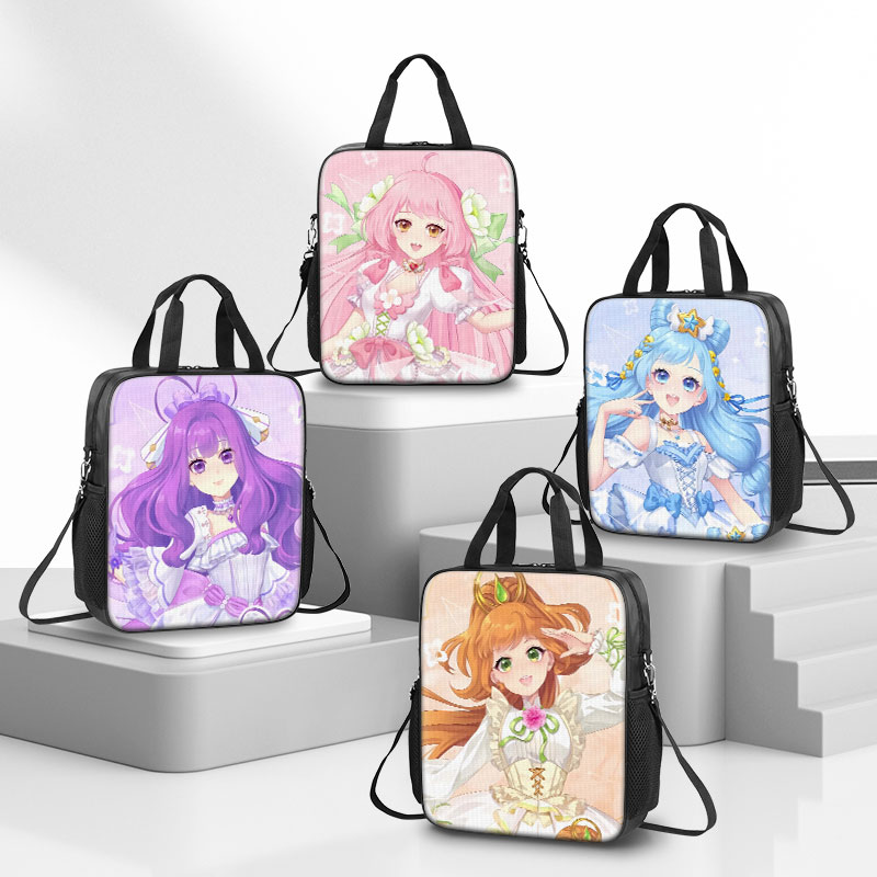 小花仙纯白礼赞补习袋男孩手提袋女小学生作业拎书袋儿童学习补课包美术袋初中生帆布包轻便手提包夏安安千韩