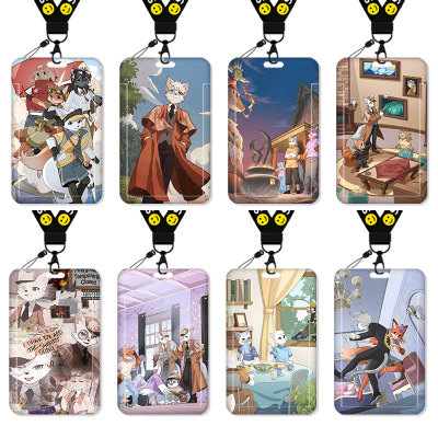 神探迈克狐卡套高颜值ins风饭卡校园卡保护套公交卡学生水卡证件小卡片套工作证工牌证件套校牌挂绳可爱卡通