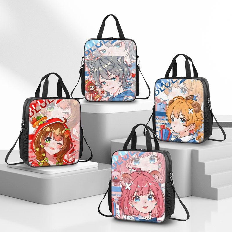 蛋仔派对拟人补习袋男孩手提袋女小学生作业拎书袋儿童学习补课包美术袋初中生帆布包轻便手提包双肩防水周边