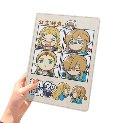 塞尔达传说华为平板matepad11保护套v8pro壳m6带笔槽荣耀8畅享2三折vivo适用oppo小米6外套5pro六红米pad卡通